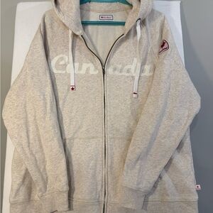 Canada Beige Zip-Up Hoodie
